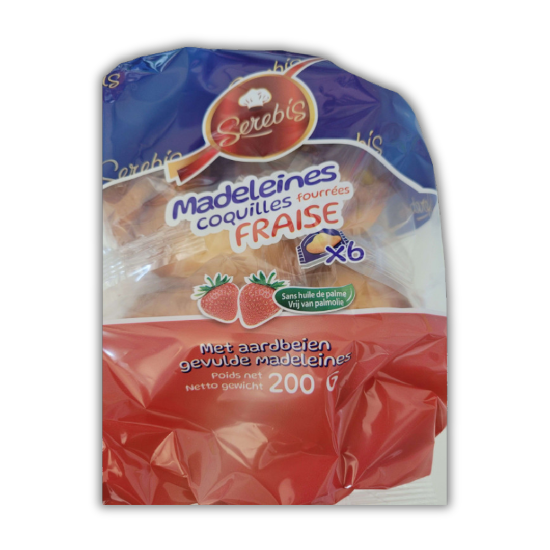 MADELEINES FOURRES FRAISE X6